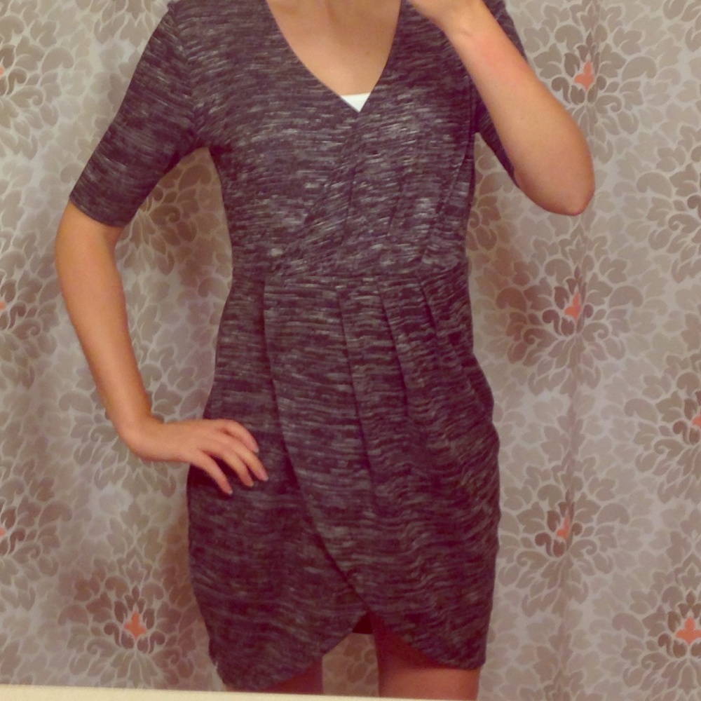 Dark Grey Wrap Dress